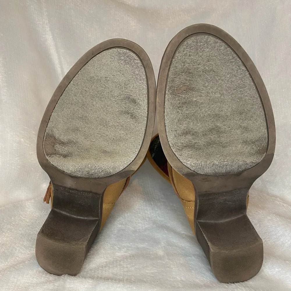 Sugar Holly Brown Faux Leather Heel Southwestern Aztec Boho Ankle Boots